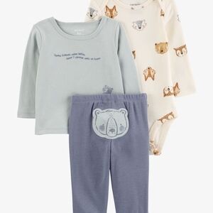 Carter's Blue and Cream Pajama Set with Animal Appliqué